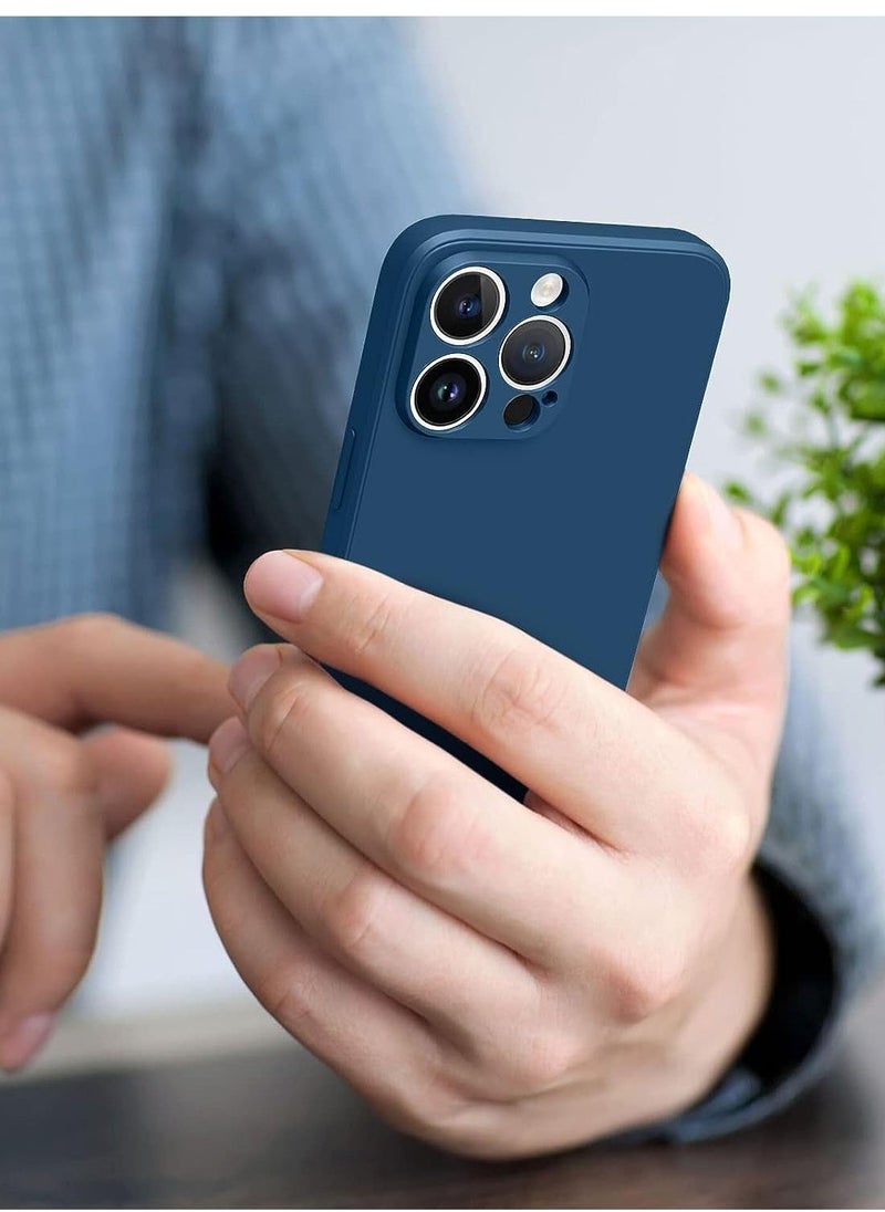 Raxoom 2 PCS of Silicone Protective Case, Compatible With iPhone 14 Pro Max 6.7 “, Full Body Protection, Shock -proof Soft Liquid Silicone Protective Case (Black/Navy Blue) - Image 2