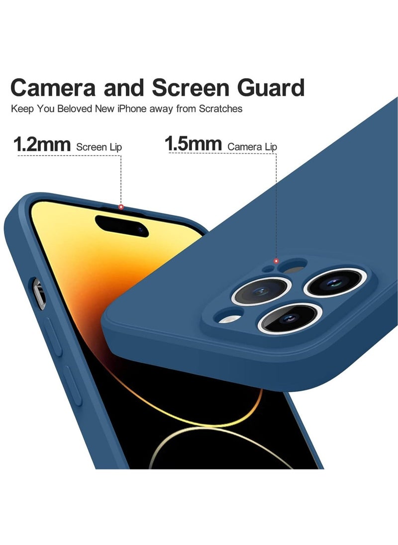 Raxoom 2 PCS of Silicone Protective Case, Compatible With iPhone 14 Pro Max 6.7 “, Full Body Protection, Shock -proof Soft Liquid Silicone Protective Case (Black/Navy Blue) - Image 3