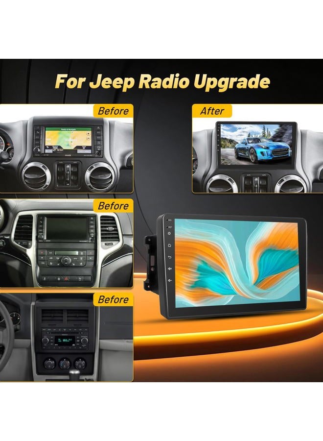 EKAT راديو سيارة ستيريو لجيب رانجلر JK 2007-2018 ، كومباس ، جراند شيروكي ، دودج رام مع ترقية Carplay/Android Auto 2GB+64GB - Image 2