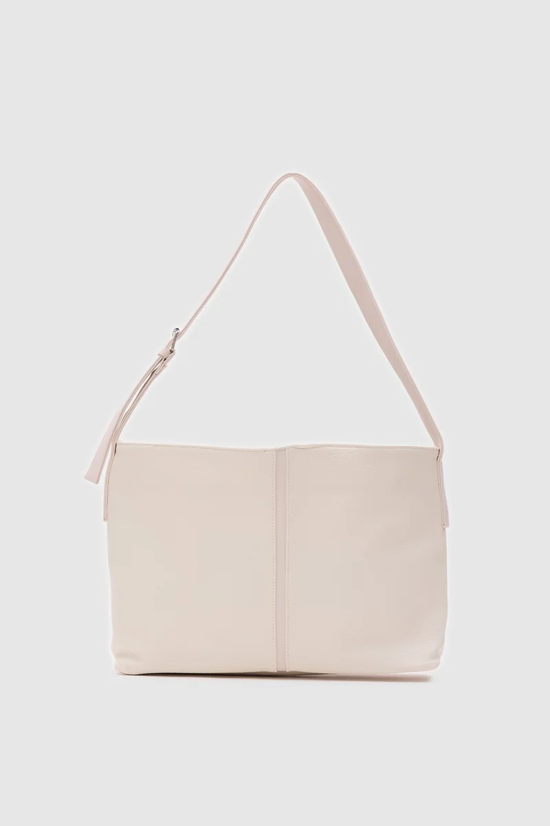شولي باجس Faux Leather Shoulder Bag Agatha White