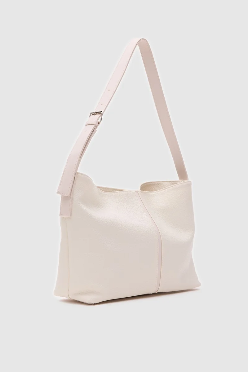 شولي باجس Faux Leather Shoulder Bag Agatha White