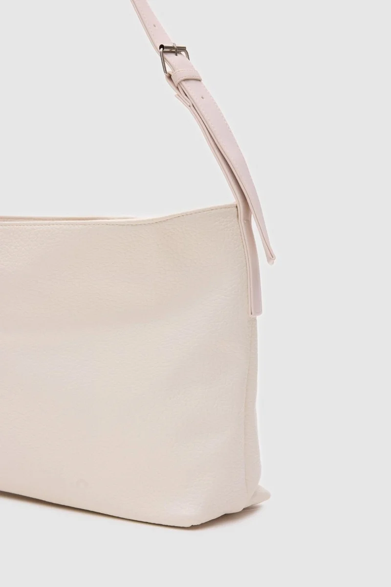 شولي باجس Faux Leather Shoulder Bag Agatha White