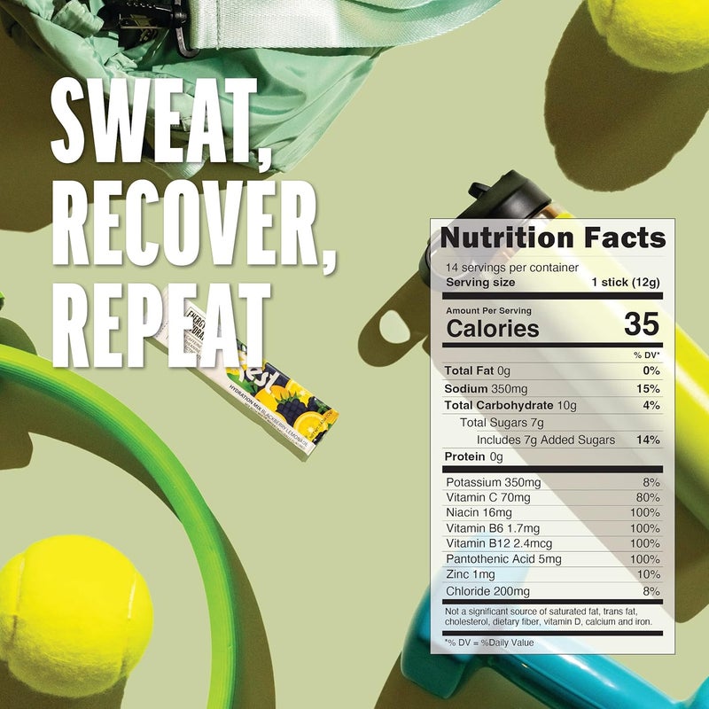 Zest Electrolyte Hydration Powder  Mix wWater  14 Packets  Low Sugar Liquid Enhancer 1 Pack 14 Powder Sticks BlackBerry Lemonade Energy  Hydration - Image 5