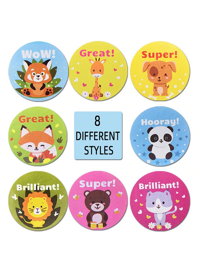 Wownect Adorable Animal Encouragement Stationary Stickers Round [1inch][1000 Pcs Labels] Labels For Envelope Seals Packing Seals cards Gift Boxes Shopping Bags Bouquets Cardboard Decoration - Image 3