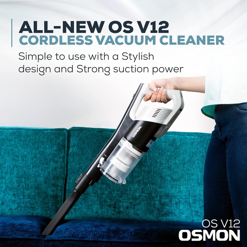 OSMON OS V12 Wireless Rechargable Cordless Vacuum Cleaner for Home Car Sofa Floor Carpet Dust Pet Hair Surfaces Corners - Image 2