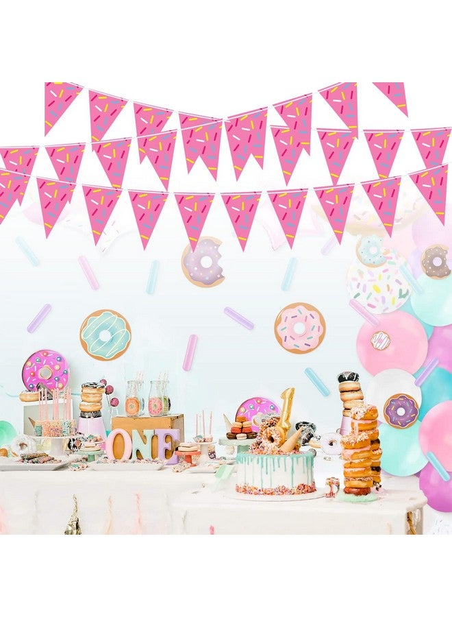 Excelloon Donut Party Decorations Donut Birthday Pennant Banner, 5 Packs Donut Grow Up Triangle Flag Party Supplies, Doughnut Birthday Themed Bunting Banner Sign Decor - Image 5