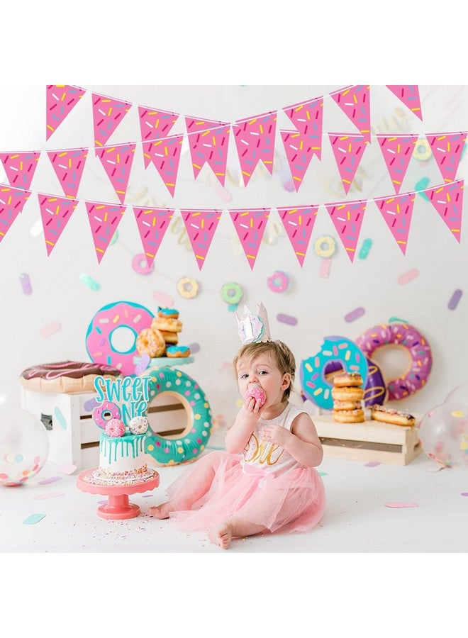 Excelloon Donut Party Decorations Donut Birthday Pennant Banner, 5 Packs Donut Grow Up Triangle Flag Party Supplies, Doughnut Birthday Themed Bunting Banner Sign Decor - Image 3