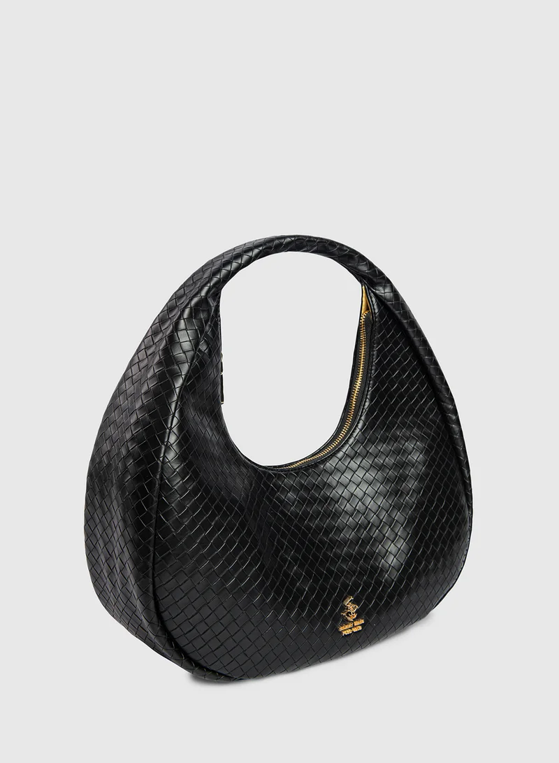 BEVERLY HILLS POLO CLUB Braided Zippered Hobo Bag