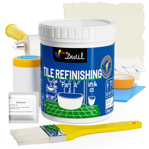 DWIL Tub Paint, Tub and Tile Refinishing Kit with Tools, White Bathtub Paint Water Based &Low Odor, Easy to Use for Sink Bathroom Shower, Vanilla White, 25-30sq.ft - Image 1