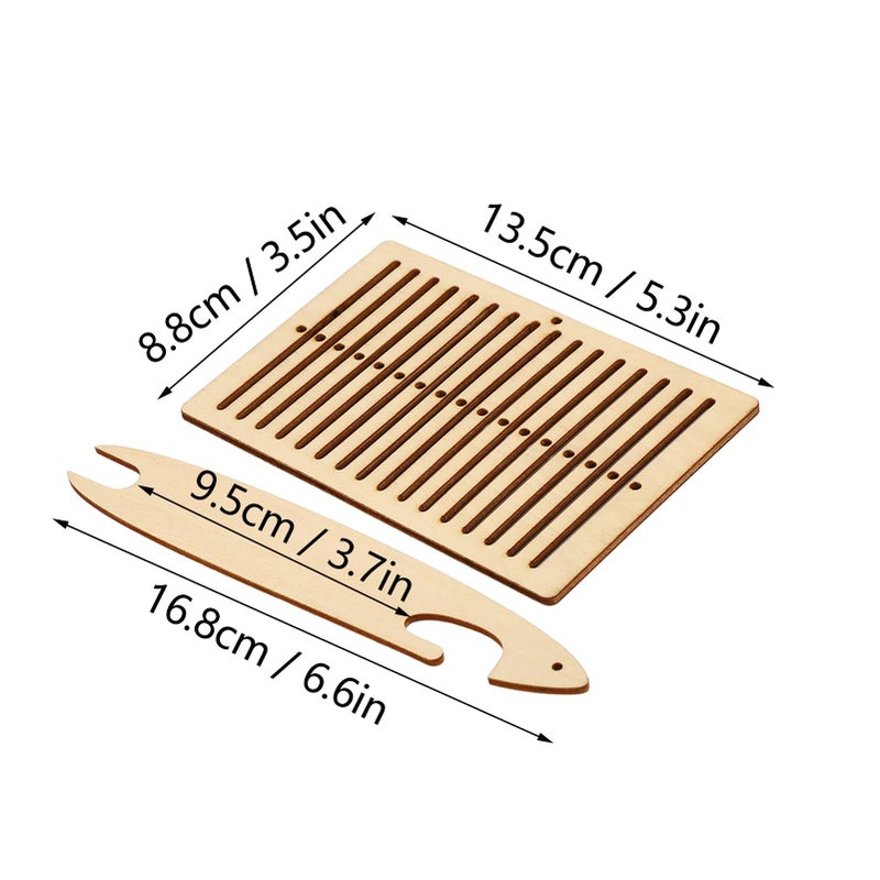 TOPINCN TOPINCN Wooden Weaving Kit, Belt Belt Weaving Loom Kit, Weaving Shuttle Weaving Weaving Tools Arts Crafts, Easy to Make Tapestry on The Table, Floor or Knee - Image 2