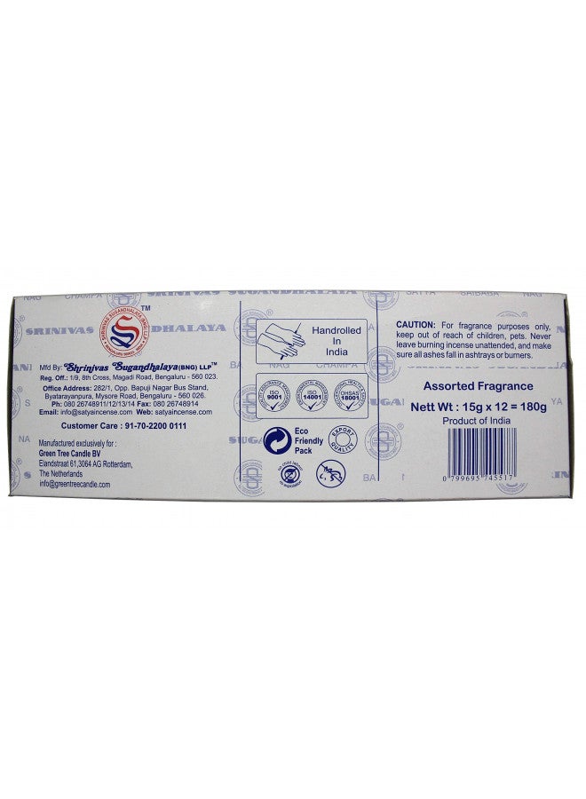Satya Set of 12 Nag Champa Namaste Positive Vibes Tantra Buddha Blessing Aura Cleansing Chakra Pyramids Reiki Karma Spiritual Healing Traditional Ayurveda by Satya - Image 4