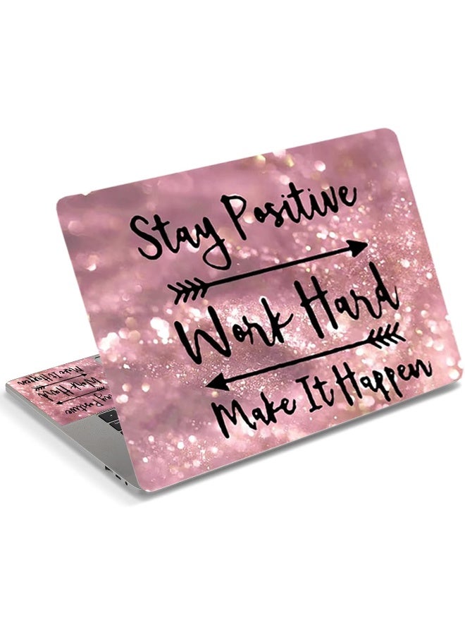 Home Trove Dinky Laptop Skin Sticker Decal, 16" 16.5Â€ 17Â€ 17.3 Inch Laptop Universal Reusable Vinyl Skin Stickers Art Cover Decal Notebook Pc Personalized Protector (Pink Inspirational Quote)  - Image 1