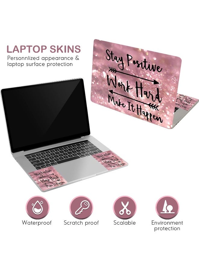 Home Trove Dinky Laptop Skin Sticker Decal, 16" 16.5Â€ 17Â€ 17.3 Inch Laptop Universal Reusable Vinyl Skin Stickers Art Cover Decal Notebook Pc Personalized Protector (Pink Inspirational Quote)  - Image 3