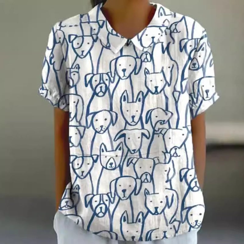 2024 Summer Independent Station New Shirt Women'S Short Sleeve Creative Retro Floral Cute Style Short Sleeve T-Shirt - Image 3