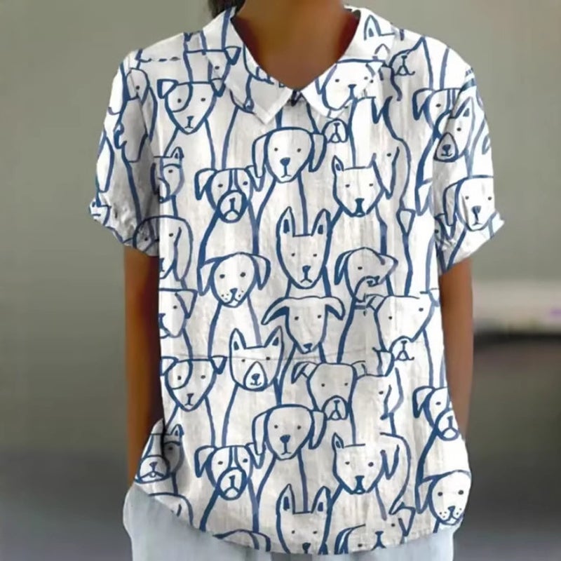 2024 Summer Independent Station New Shirt Women'S Short Sleeve Creative Retro Floral Cute Style Short Sleeve T-Shirt - Image 5