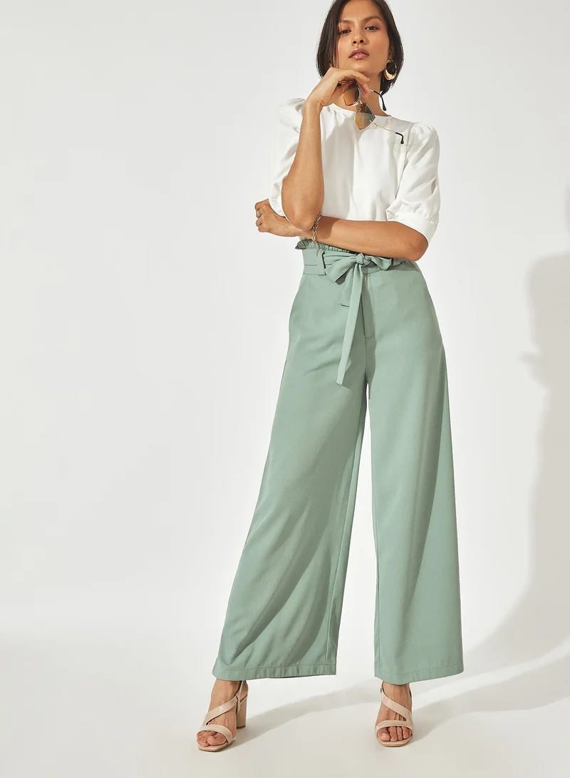 The Label Life Ruffled Waist Pants