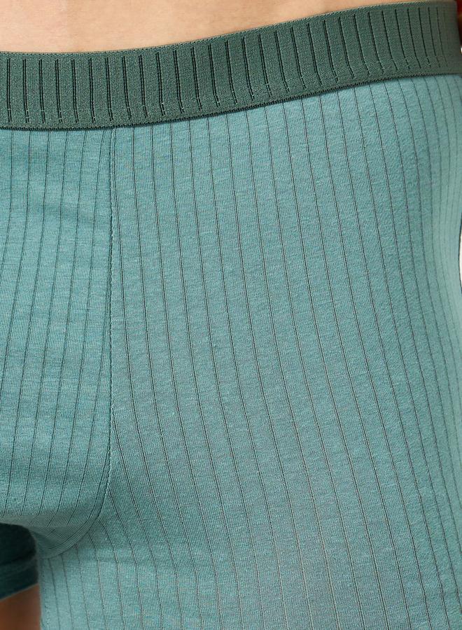 Styli Men Teal Cotton Striped Cotton Trunks - Image 3