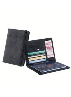 VIUAUAX 1pc RFID Passport Holder Thin Passport Wallet  Leather Surface Multi Functional Wallet Travel Passport Holder Anti-Theft Travel Passport Holder PU Document Bag Anti-Degaussing Rfid Passport Cover  - Image 2