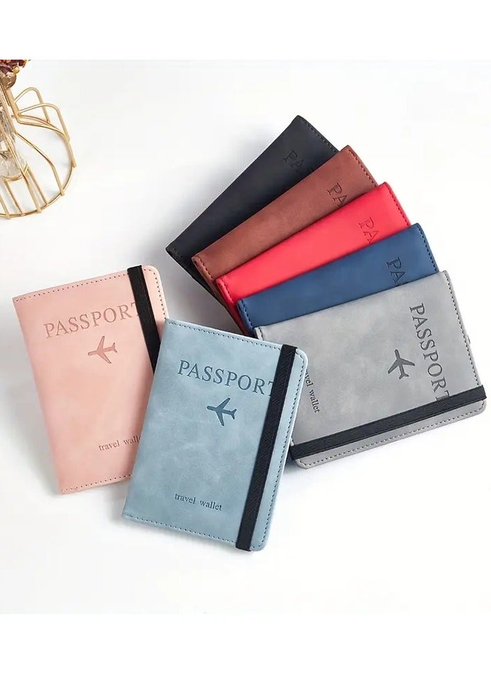 VIUAUAX - 1pc RFID Passport Holder Thin Passport Wallet  Leather Surface Multi Functional Wallet Travel Passport Holder Anti-Theft Travel Passport Holder PU Document Bag Anti-Degaussing Rfid Passport Cover - Image 1