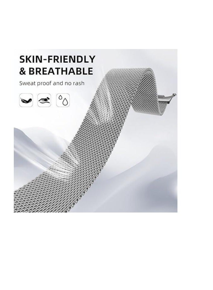 سوار ساعة يد مغناطيسي من الفولاذ المقاوم للصدأ لساعة سامسونج جلاكسي ووتش 7 الترا 47 مم - فضي Samsung Galaxy Watch 7 Ultra 47mm - Image 2