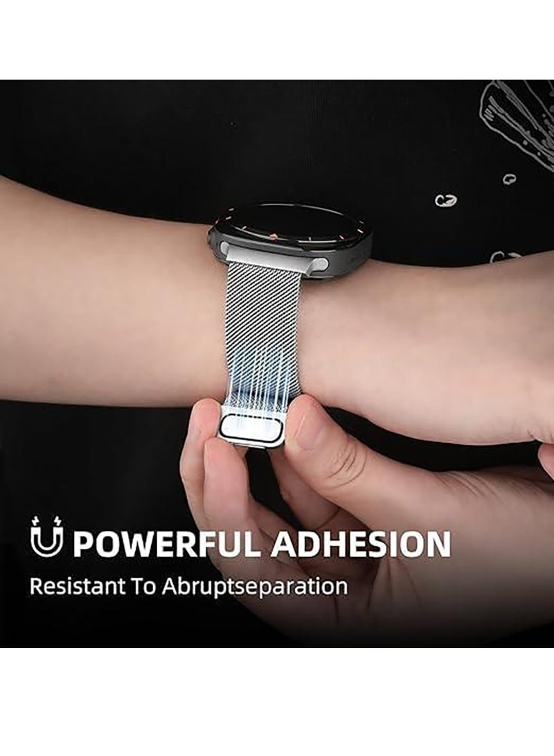 سوار ساعة يد مغناطيسي من الفولاذ المقاوم للصدأ لساعة سامسونج جلاكسي ووتش 7 الترا 47 مم - فضي Samsung Galaxy Watch 7 Ultra 47mm - Image 3