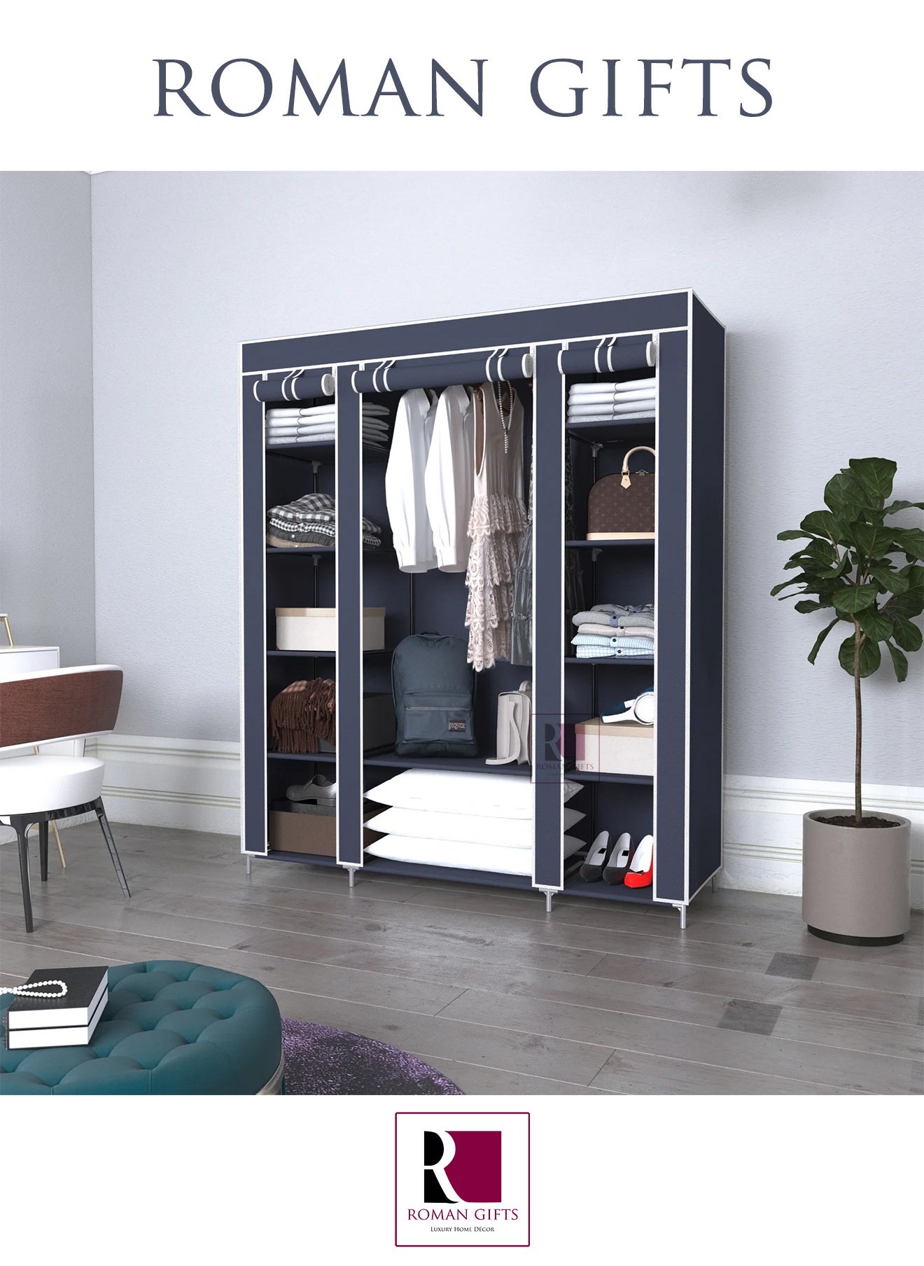 Premium Portable Wardrobe Closet Clothes Organizer 