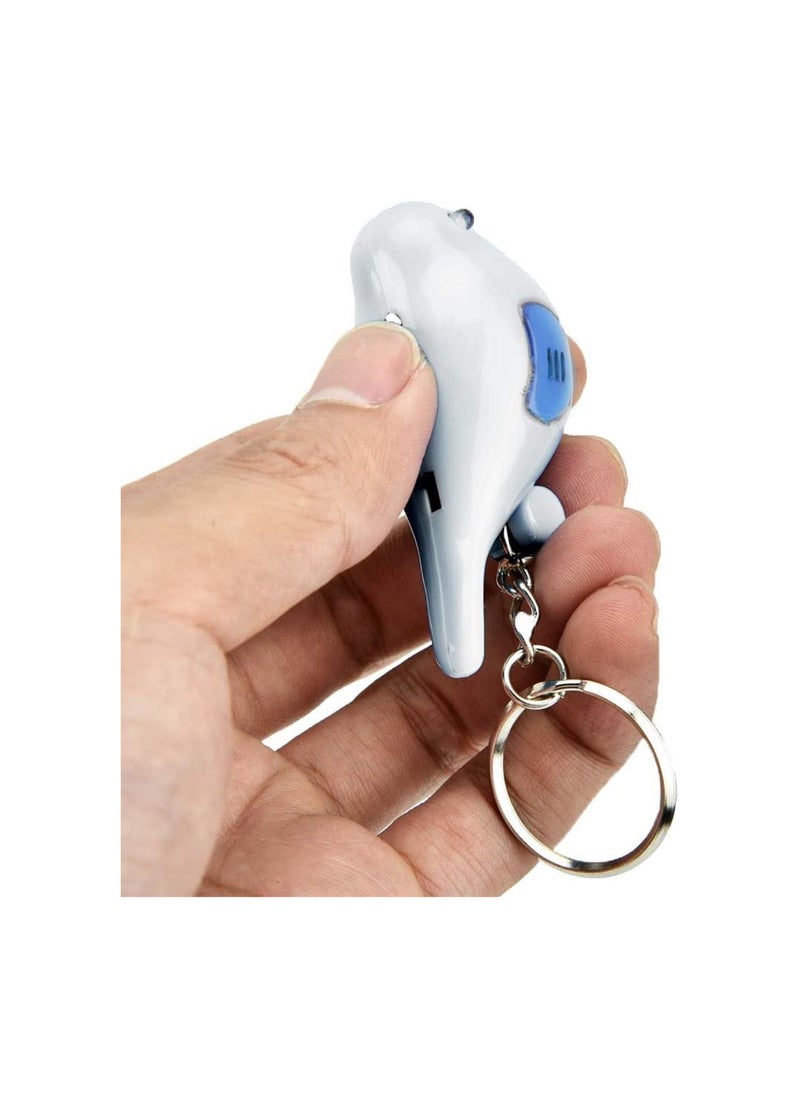 Generic - Whistle Key Finder Voice Control Bird Shape Keychain Mini Key Anti-Lost Tracer Finder with LED Light Suitable for Key Wallet Cellphone(White) - Image 1