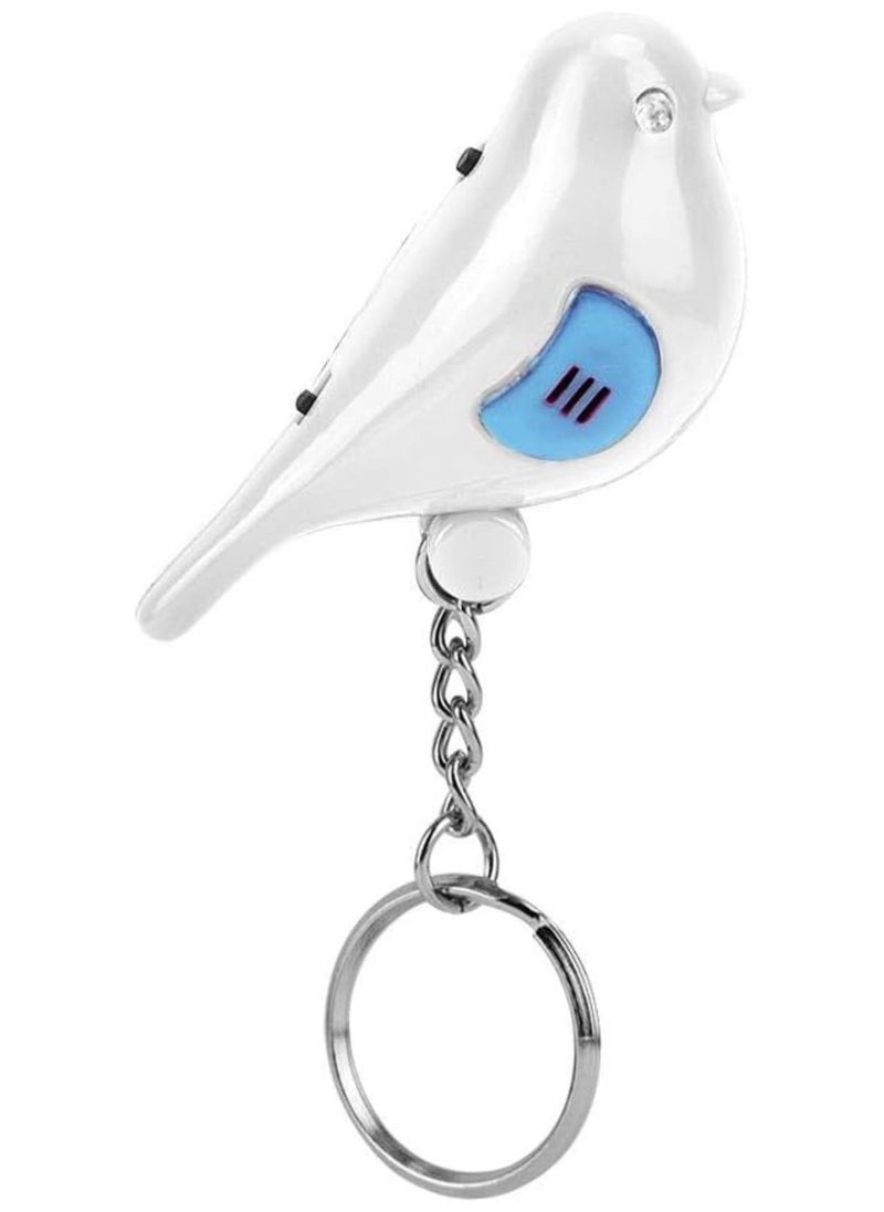 Generic - Whistle Key Finder Voice Control Bird Shape Keychain Mini Key Anti-Lost Tracer Finder with LED Light Suitable for Key Wallet Cellphone(White) - Image 1