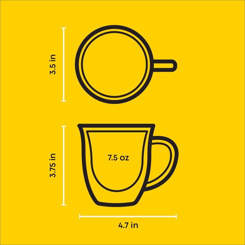 JoyJolt Serene Double Walled Insulated Glasses Coffee Mug (Set of 2) 7.4 Ounces - Image 2