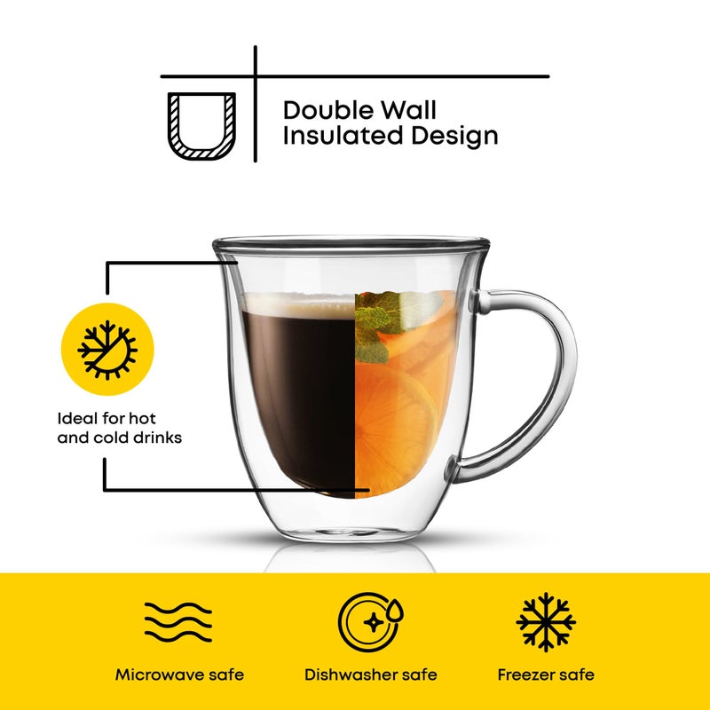 JoyJolt Serene Double Walled Insulated Glasses Coffee Mug (Set of 2) 7.4 Ounces - Image 4