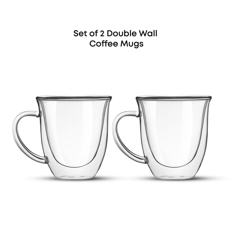 JoyJolt Serene Double Walled Insulated Glasses Coffee Mug (Set of 2) 7.4 Ounces - Image 3
