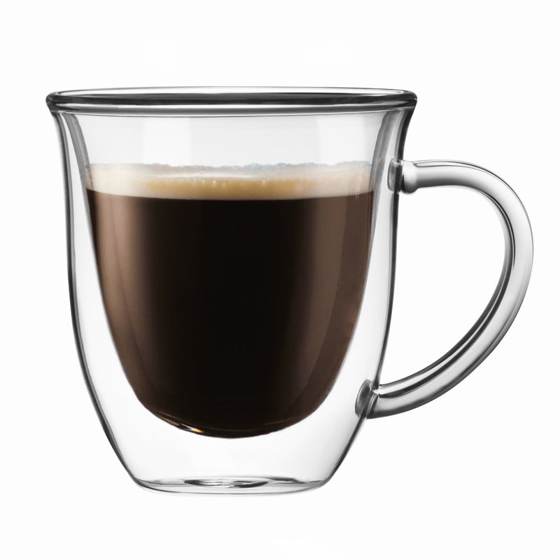 JoyJolt Serene Double Walled Insulated Glasses Coffee Mug (Set of 2) 7.4 Ounces - Image 1
