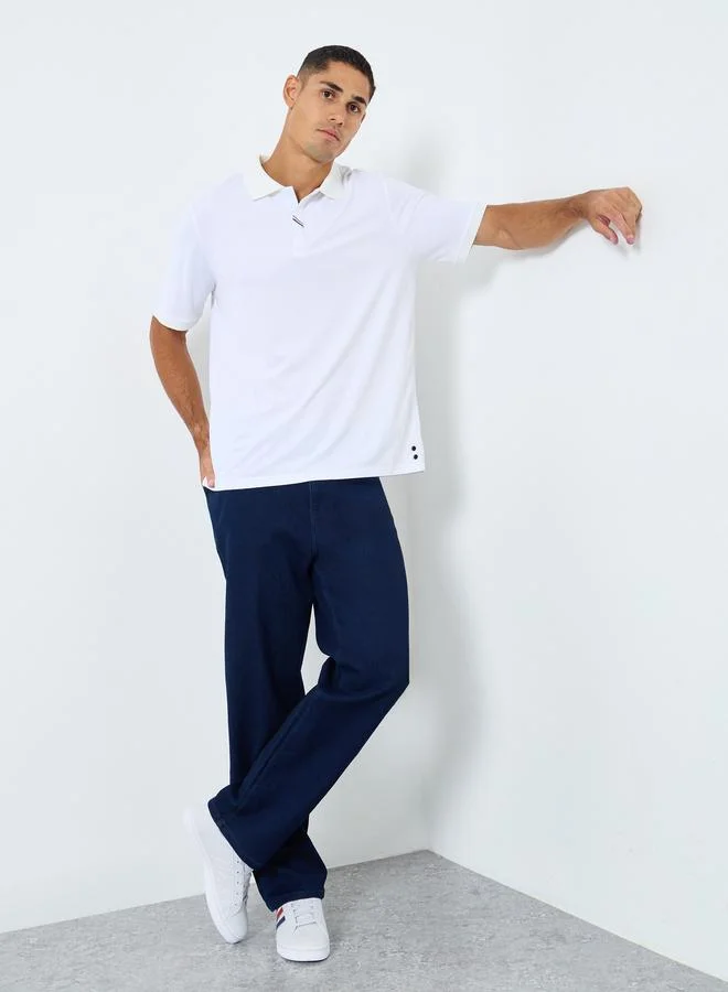 Styli Styli Men Regular Fit Polo with Side Button Detail