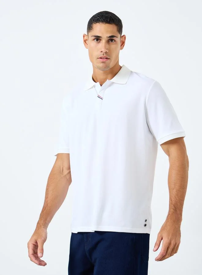 Styli Men Regular Fit Polo with Side Button Detail