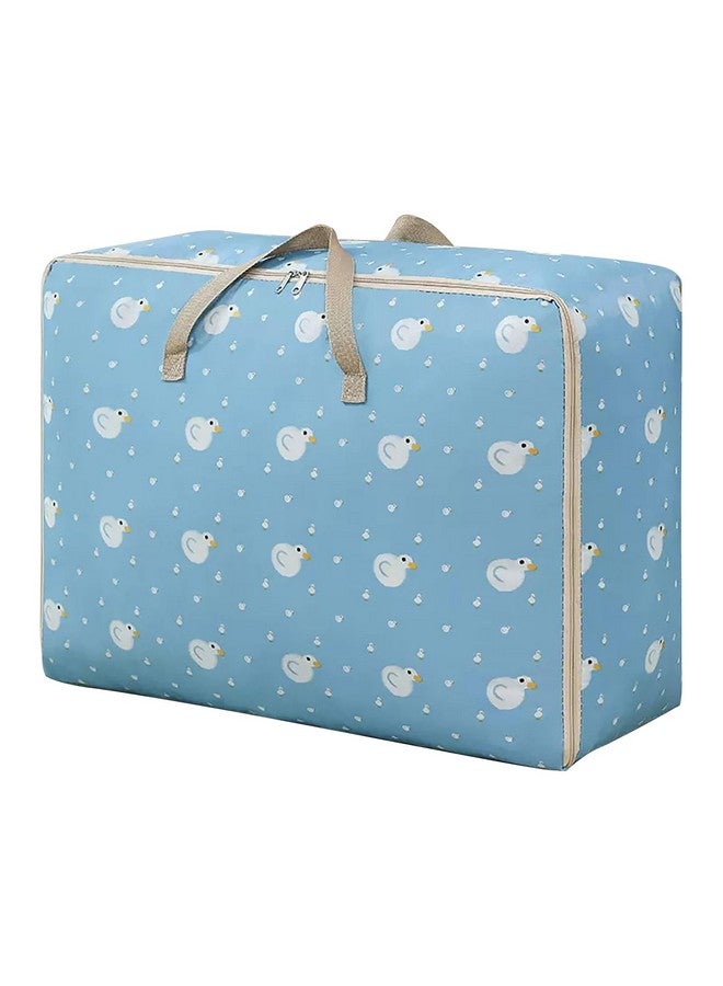 HOUSE OF QUIRK House of Quirk Fabric Extra Large Oversized Handy Storage Bag Laundry Bags Quilt Beddings Blanket 105 Litre - Light Blue Duck, 50 Cm,30Cm - Image 1