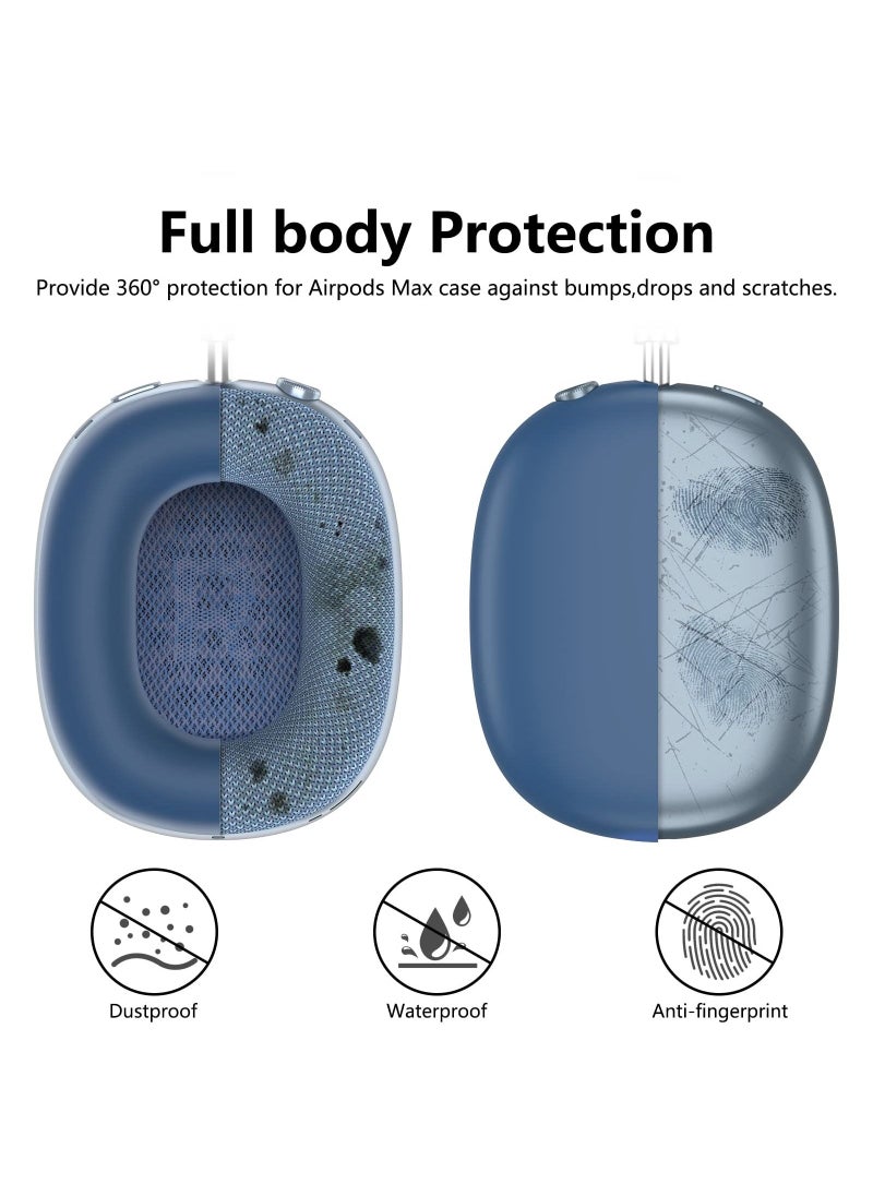 Generic - Silicone Cases Suitable for Apple AirPods Max 3-in-1 Headphones Anti-Scratch Ear Cups Cover Headband Cover and Ear Pad Protector Case Skin Accessories (Dark Blue) - Image 1