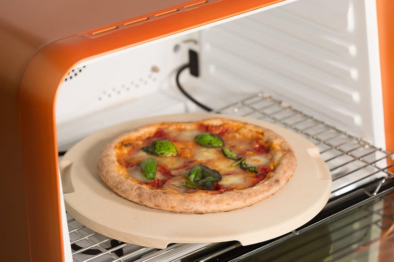 ROCKSHEAT Pizza Stone 12.6in Round Baking & Grilling Stone, Perfect for Oven, BBQ and Grill. Innovative Double - faced Built - in 4 Handles Design - Image 4