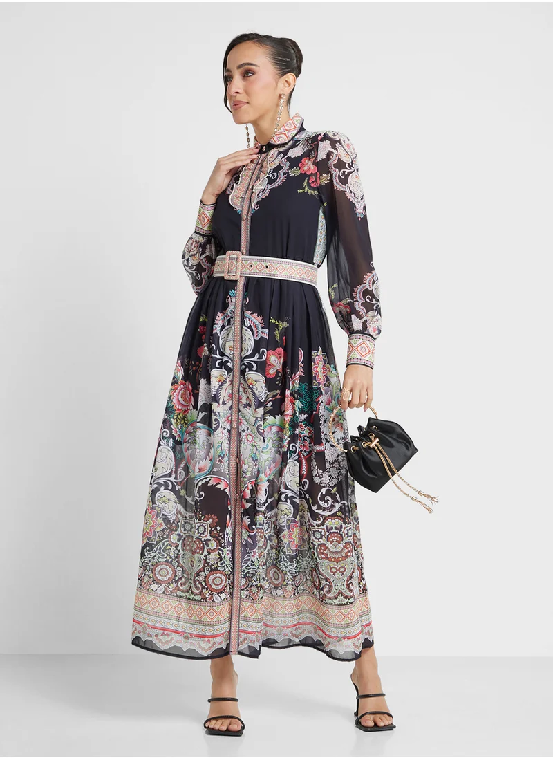 خزانة Abstract Print Dress