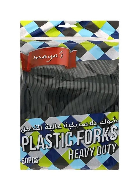 Heavy Duty Disposable Plastic Fork, 50 Pcs, 50'S H/D