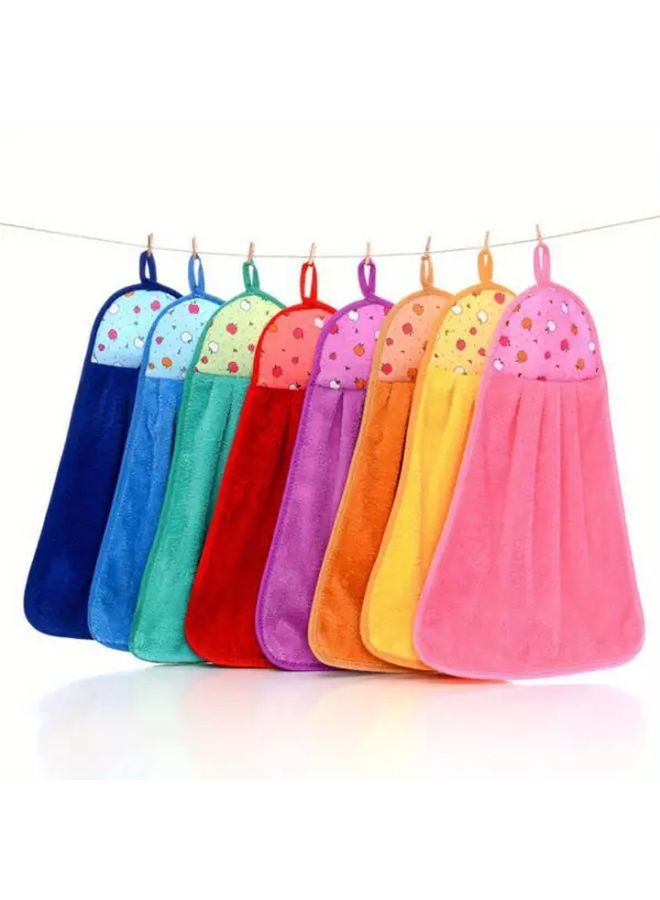 2pcs Super Absorbent Quick Drying Coral Fleece Hanging Towels Random Colors - Image 2