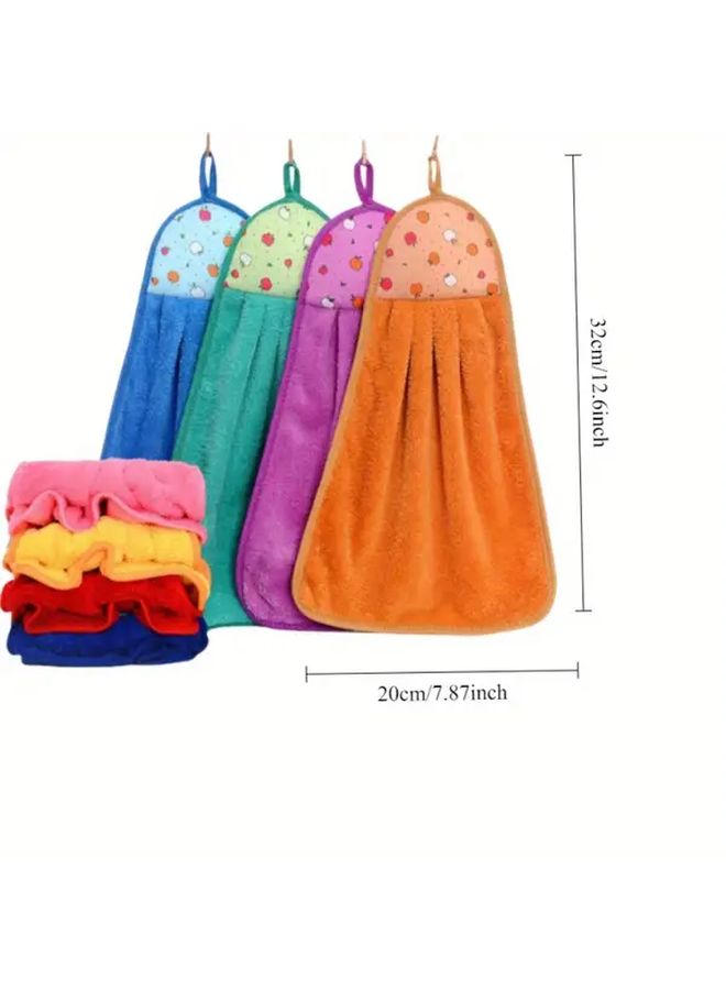2pcs Super Absorbent Quick Drying Coral Fleece Hanging Towels Random Colors - Image 4