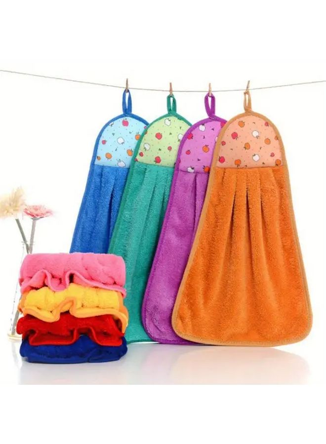 2pcs Super Absorbent Quick Drying Coral Fleece Hanging Towels Random Colors - Image 1