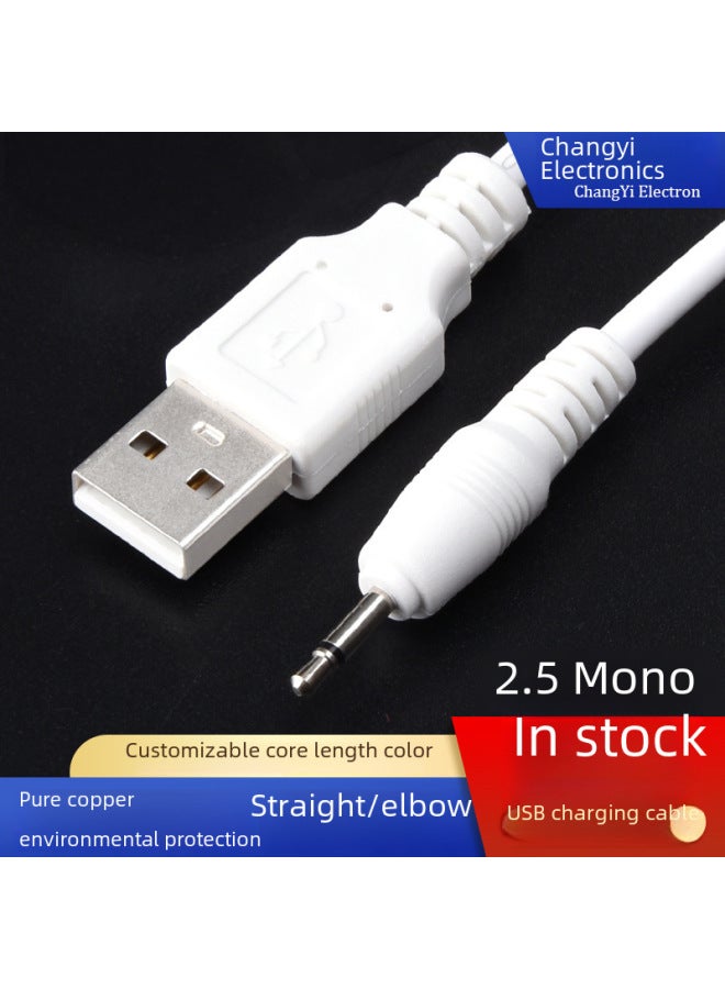 2.5mm Audio Charging Cable Usb To Dc Mono Charging Cable 3.5mm Mono Charging Cable-Color:2.5 Mono-elbow Black 1 M (24AWG) - Image 3