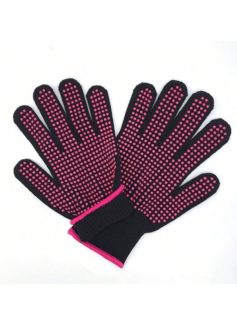 Generic Heat-resistant gloves that protect hands from burns while using hair styling tools, featuring a non-slip grip thanks to silicone dots.  - Image 3