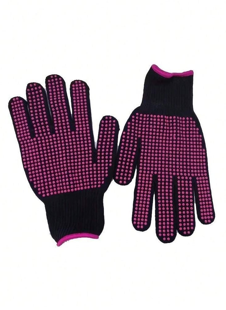 Generic Heat-resistant gloves that protect hands from burns while using hair styling tools, featuring a non-slip grip thanks to silicone dots.  - Image 5