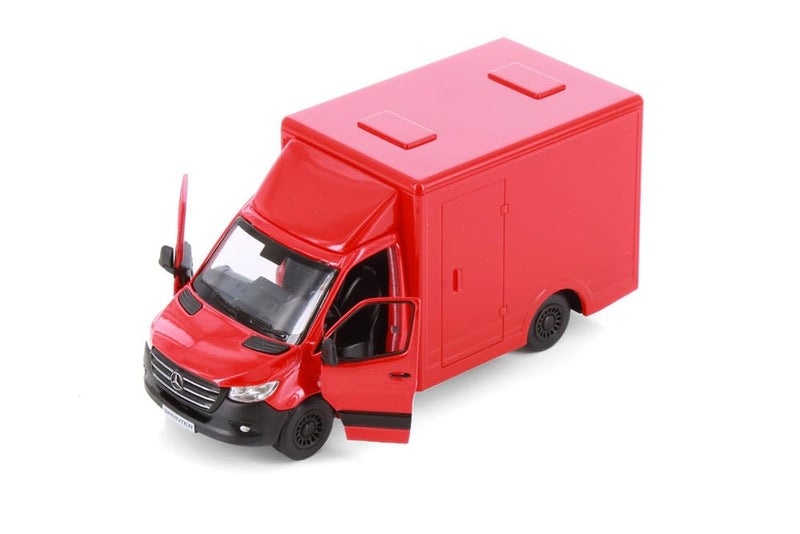 Mayatra's Kins mart Mercedes-Benz Sprinter 1/48 Scale Diecast Toy Car (Red) – Pull Back Action Van Model, Realistic Collectible Vehicle for Kids & Adults - Image 3