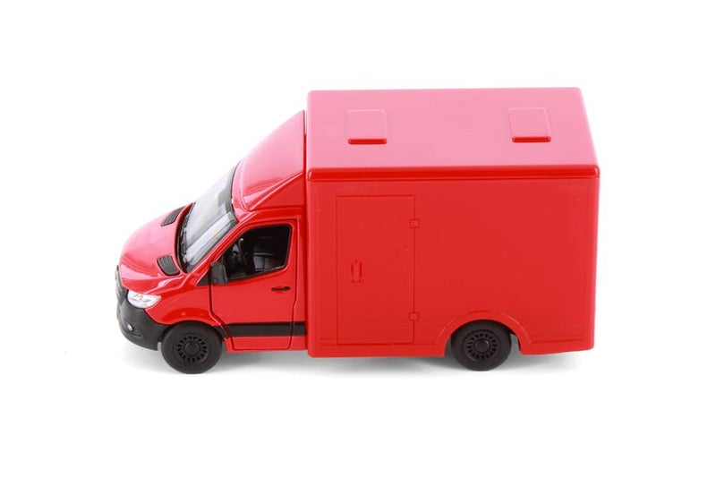 Mayatra's Kins mart Mercedes-Benz Sprinter 1/48 Scale Diecast Toy Car (Red) – Pull Back Action Van Model, Realistic Collectible Vehicle for Kids & Adults - Image 4