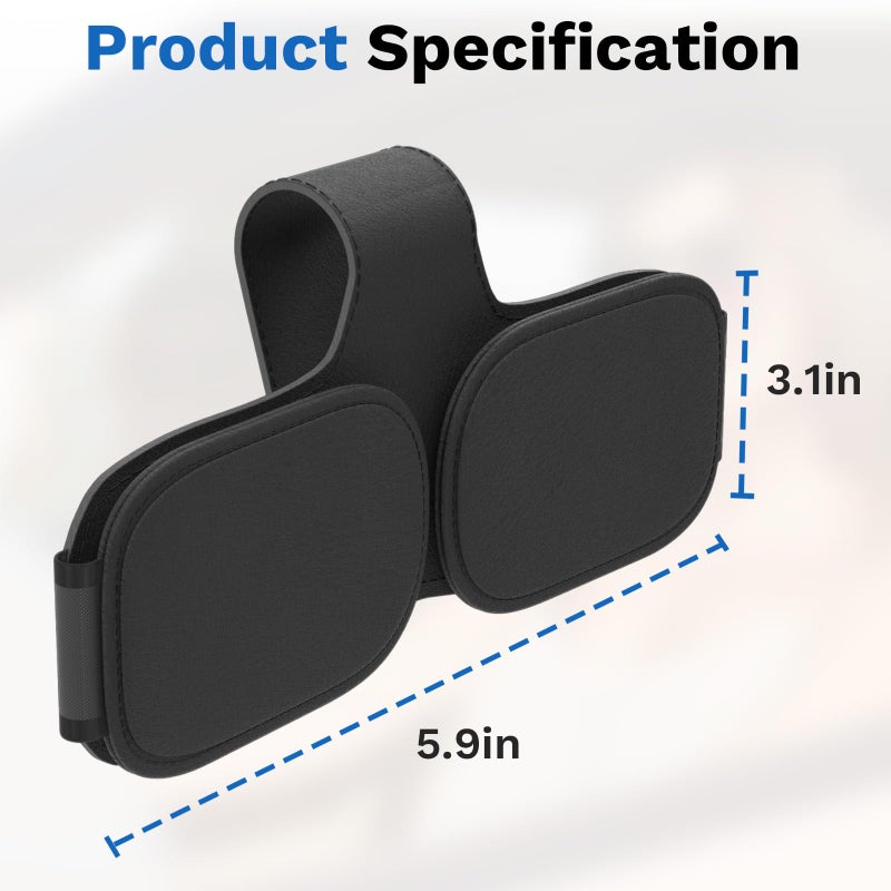 BFXM Sunglass Holder for Car Double Clip, Sunglasses Clip for Car Visor, Magnetic Leather for Car Visor, Cars Sun Visor Ticket Card Clip, Car Accessories - Image 3