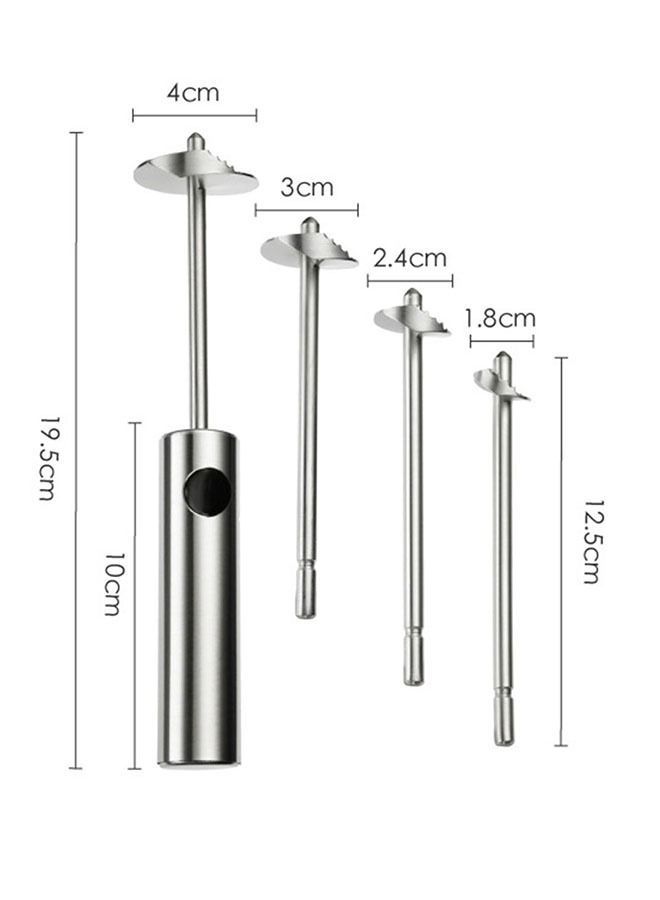 Stainless Steel Vegetable Drill Fruit Corer And Veggie Spiralizer Twister Set Ergonomic Handle With 4 Sizes for Coring and Hollowing out Zucchini, Potatoes, Carrot,Apple - Image 2