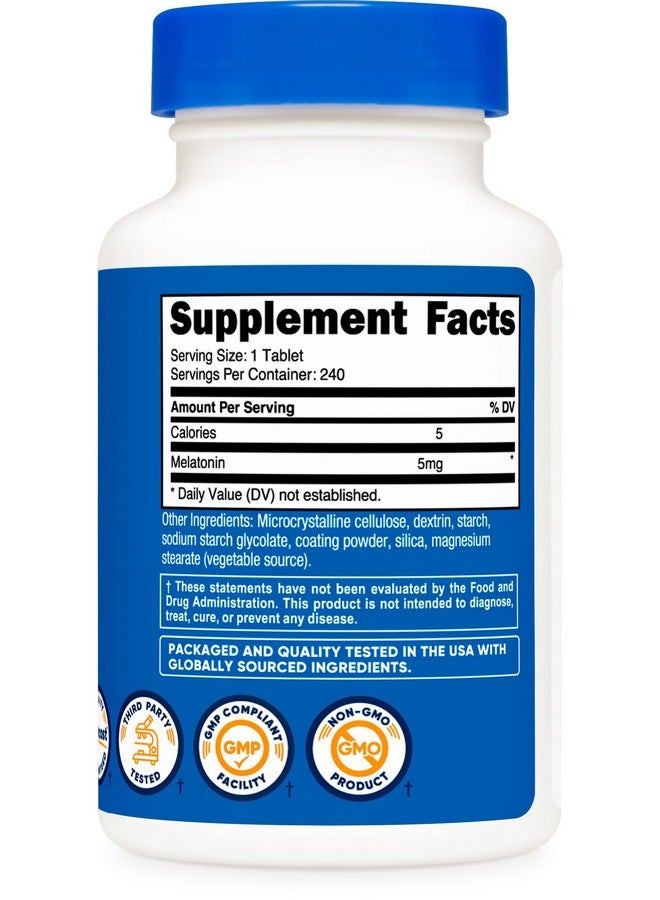 نيوتريكوست ميلاتونين 5 مجم، 240 قرصًا - 5 مجم لكل وجبة، غير معدل وراثيًا، خالٍ من الجلوتين - Image 5